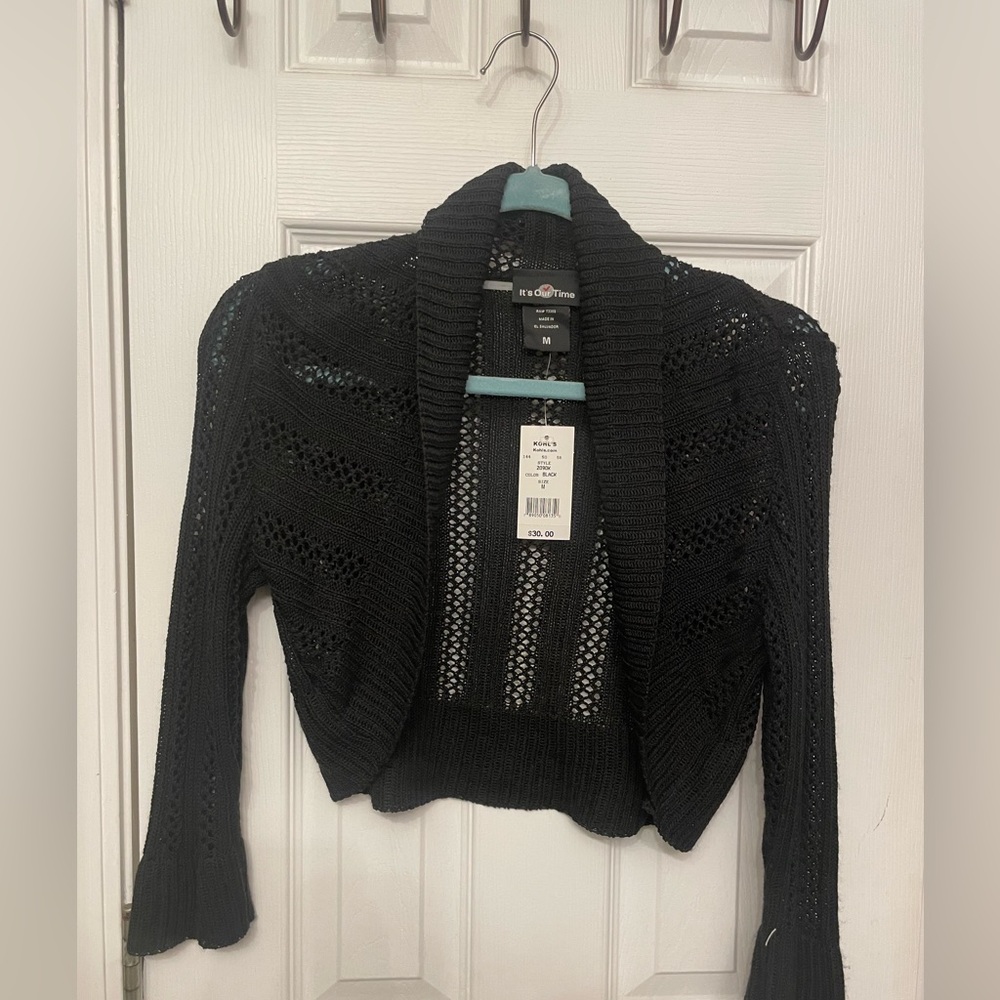 It’s Our Time women’s black sweater, size M, NWT